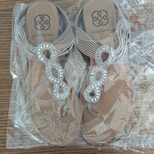 Tan Sandals with Rhinestone‎ Accents